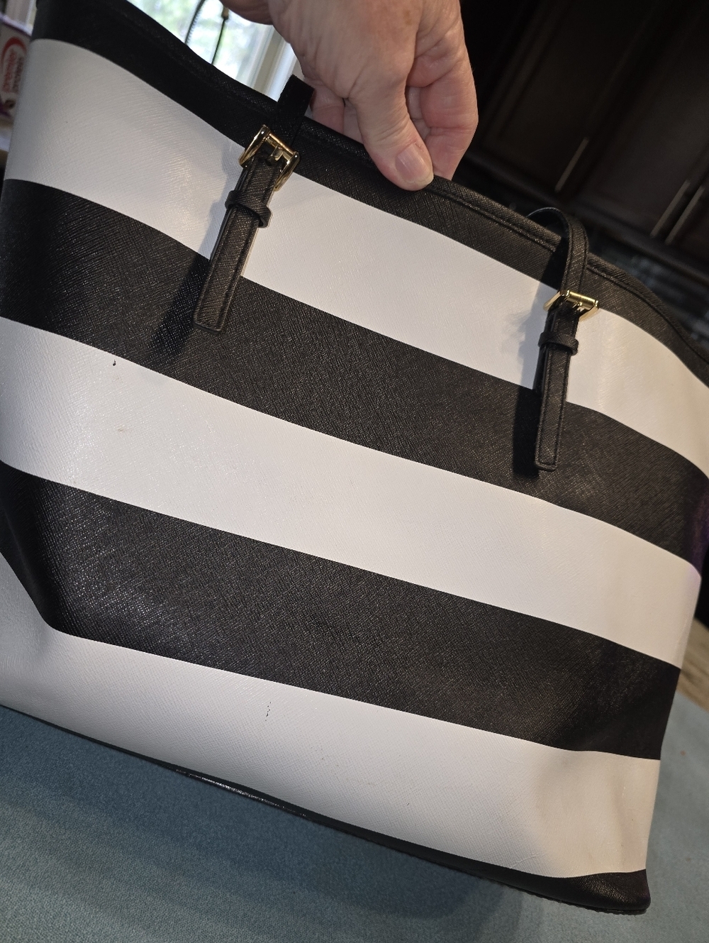 Michael Kors Large Jet set Striped Leather Tote - Picture 3 of 8